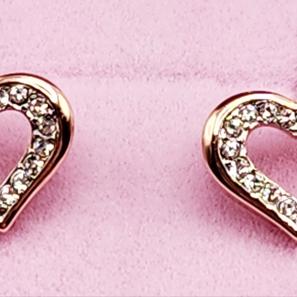 Dainty Rose Gold Plated Heart Studs - Picture 4 of 10